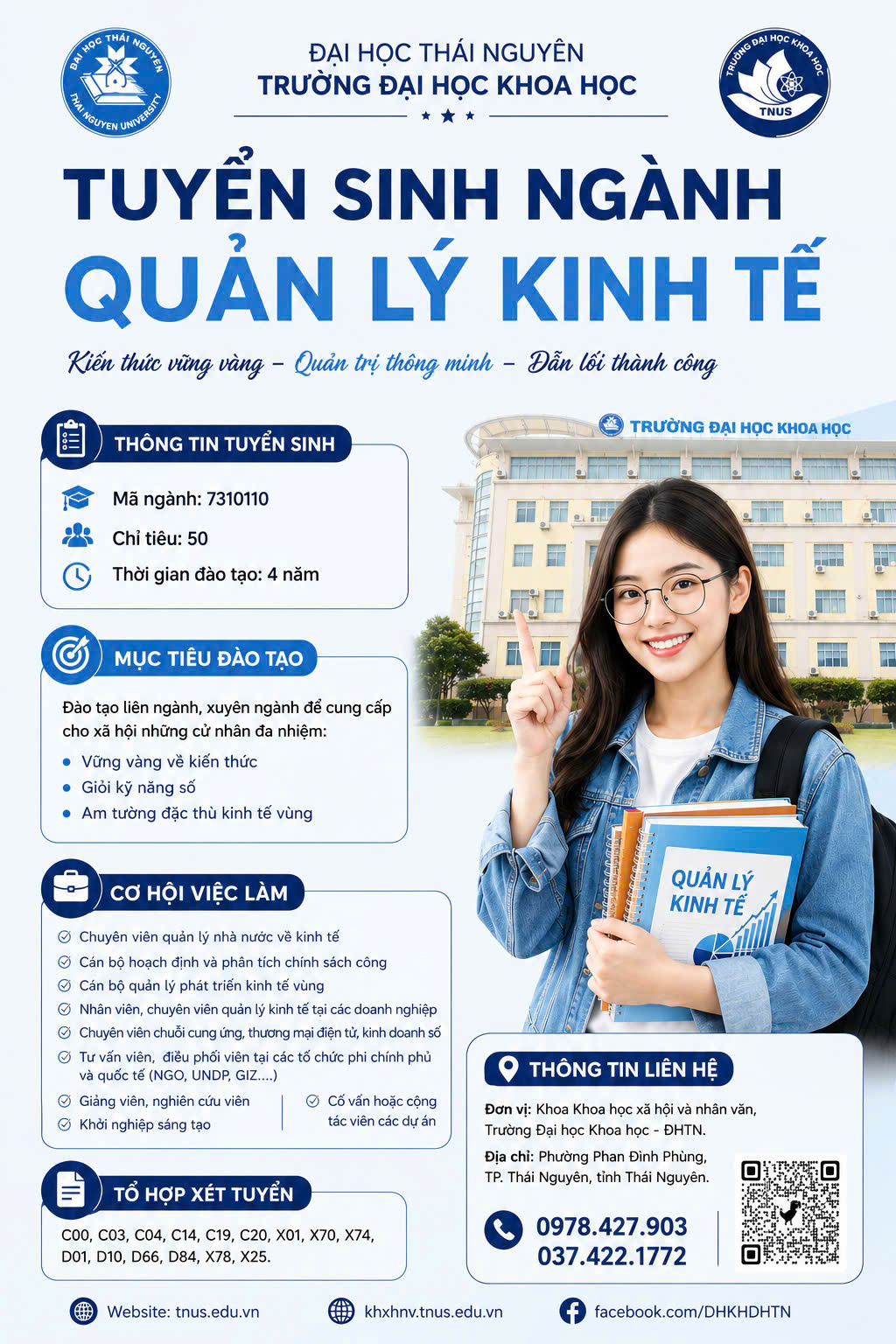 Quản lý Kinh tế TNUS- Ngành học dẫn đầu xu thế quản trị hiện đại